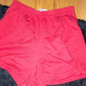 medium sized red soffe shorts
